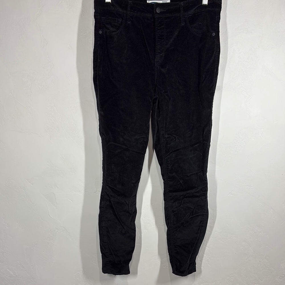 Old Navy Rockstar Super Skinny Black Velvet Pants size 12